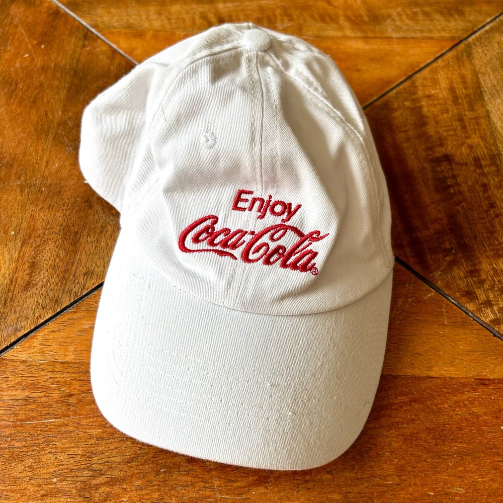 Coca-Cola White Cap with Red Embroidery, (still available)